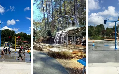 Interactive splash pad and playground for kids in the Triangle